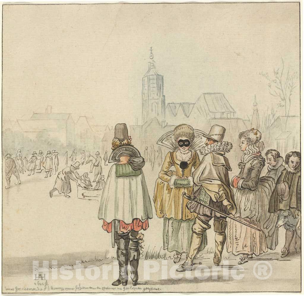 Art Print : Amstel After Avercamp, The Winter King on The Ice, 1766 - Vintage Wall Art