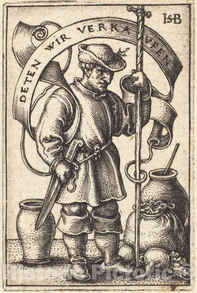 Art Print : Sebald Beham, Peasant at Market [Left] - Vintage Wall Art