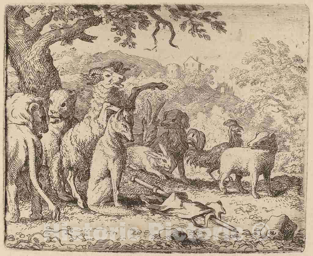 Art Print : Allart Van Everdingen, The Ram Blesses Reynard, c.1651 - Vintage Wall Art