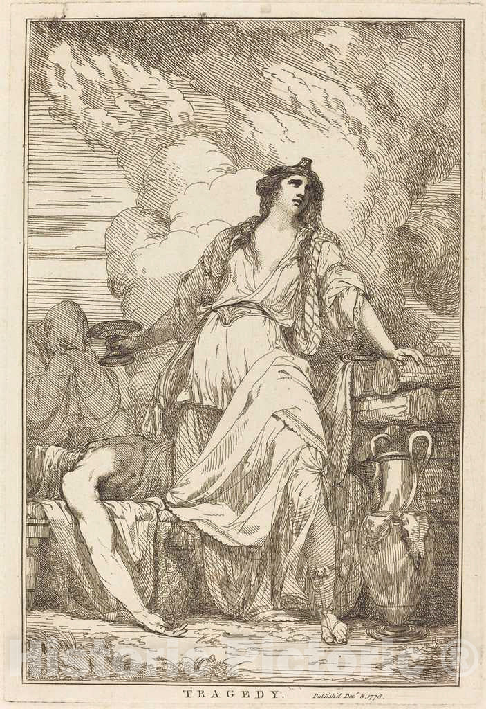 Art Print : John Hamilton Mortimer, Tragedy, 1778 - Vintage Wall Art