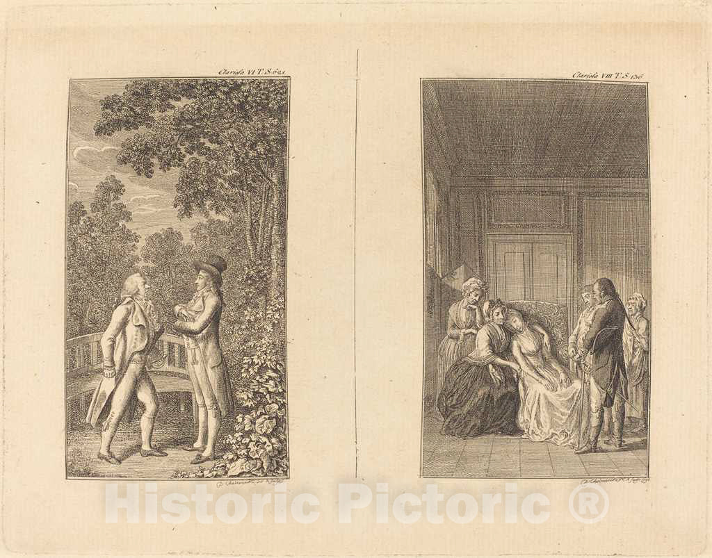 Art Print : Daniel Nikolaus Chodowiecki, Clarissa, 1796 - Vintage Wall Art