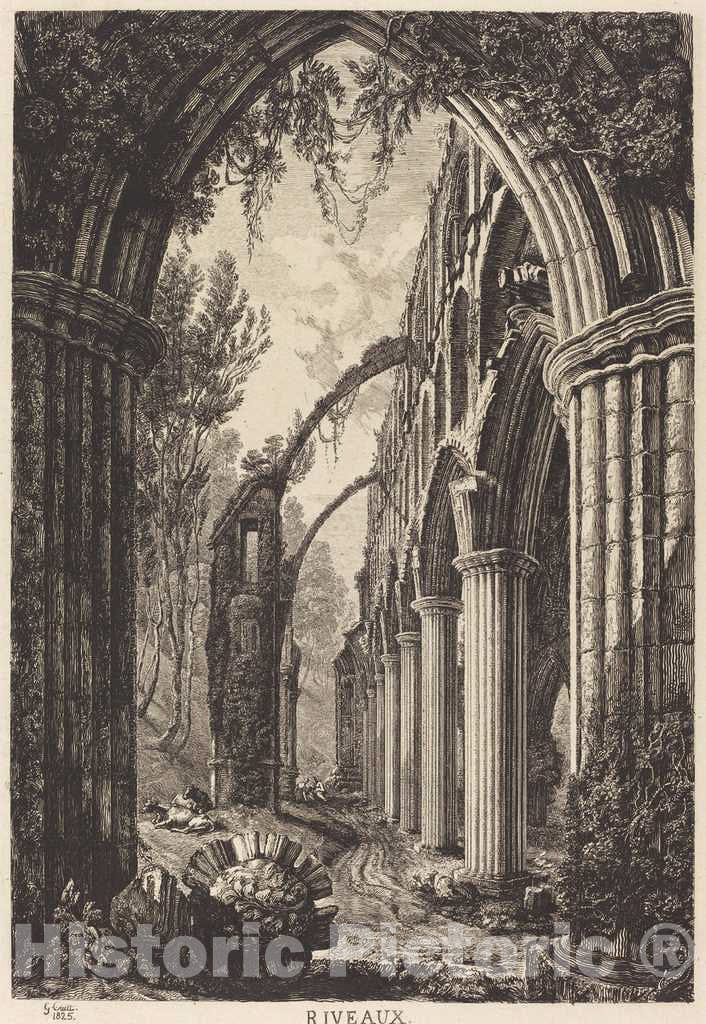 Art Print : George Cuitt The Younger, Riveaux, 1825 - Vintage Wall Art