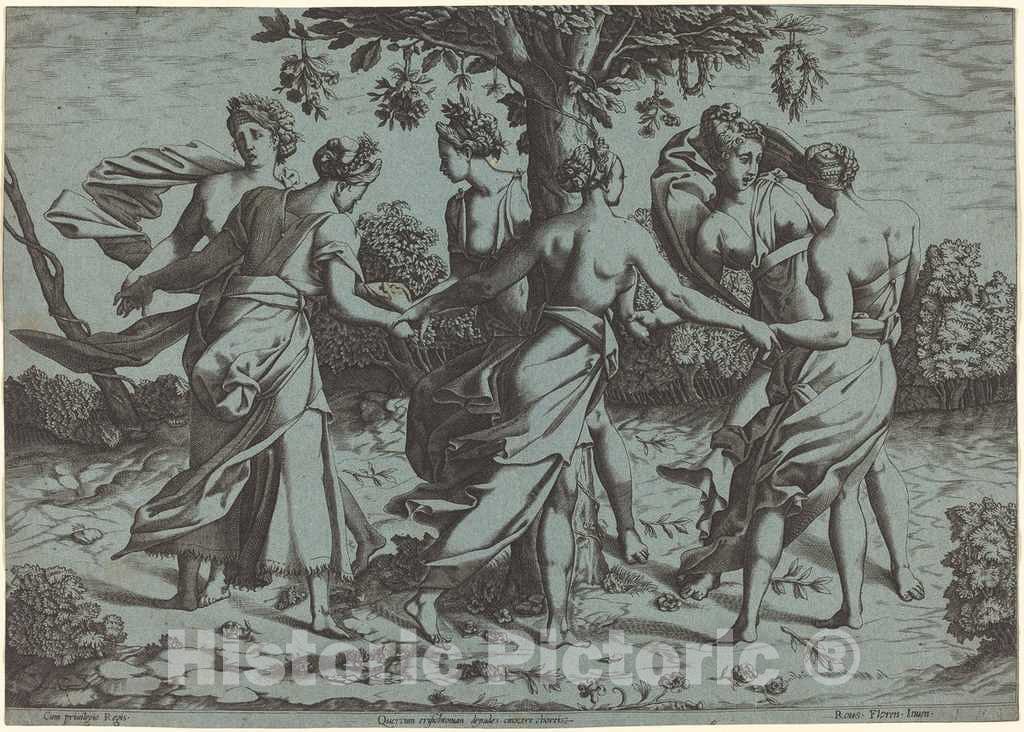Art Print : Milan After Rosso Fiorentino, Dance of The Dryades - Vintage Wall Art