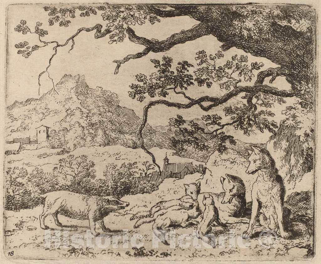 Art Print : Allart Van Everdingen, The Badger Sent as Messenger, c.1651 - Vintage Wall Art