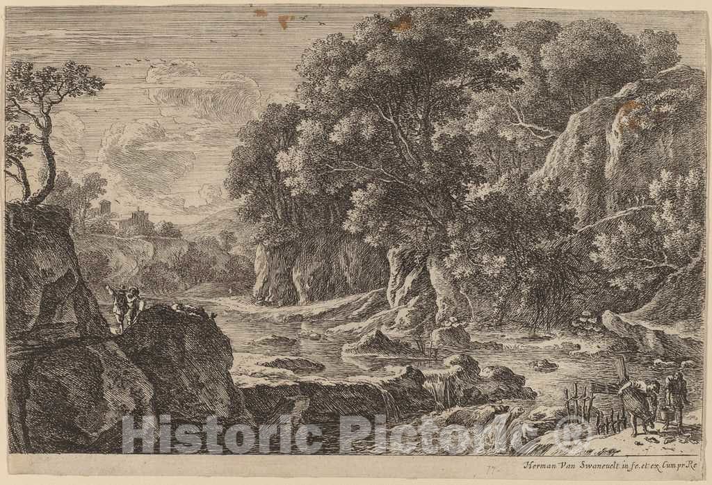 Art Print : Herman Van Swanevelt, The Fishermen - Vintage Wall Art