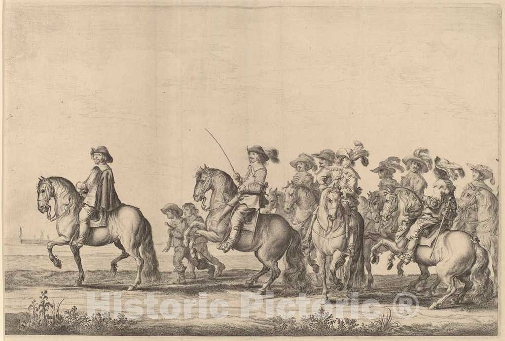 Art Print : Pieter Nolpe, Entry of Marie de Medici into Amsterdam [Plate 2 of 6], 1639 - Vintage Wall Art