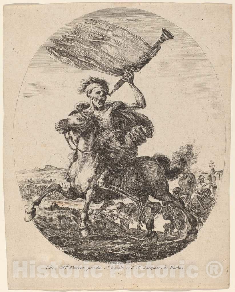 Art Print : Stefano Della Bella, Death on Horseback, 1648 - Vintage Wall Art