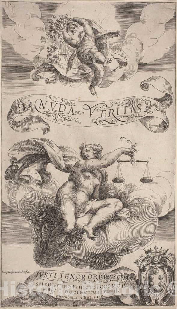 Art Print : Cherubino Alberti, Truth and Justice - Vintage Wall Art