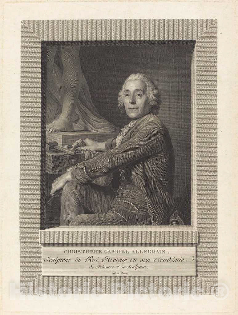 Art Print : Klauber After Duplessis, Christophe Gabriel Allegrain, 1787 - Vintage Wall Art