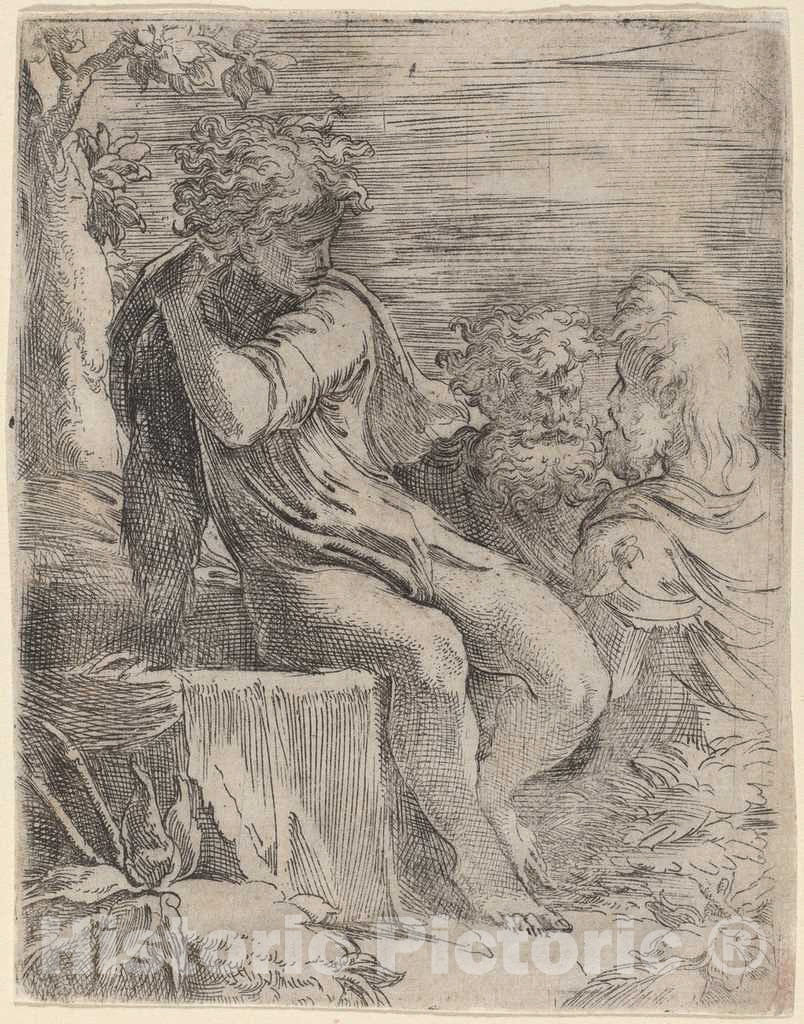 Art Print : Parmigianino, The Boy and Two Old Men - Vintage Wall Art