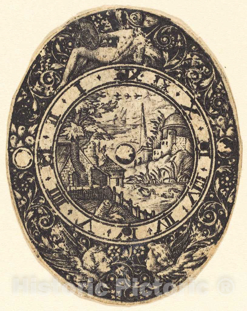 Art Print : Antoine Jacquard, Landscape with an Obelisk - Vintage Wall Art