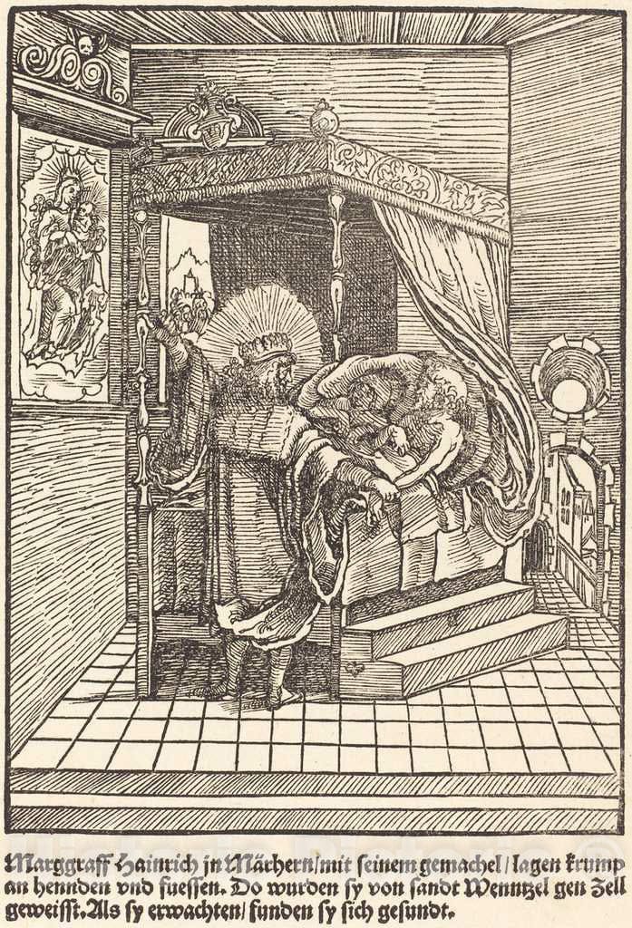 Art Print : Marggraff Hainrich in Marhern, c. 1503 - Vintage Wall Art