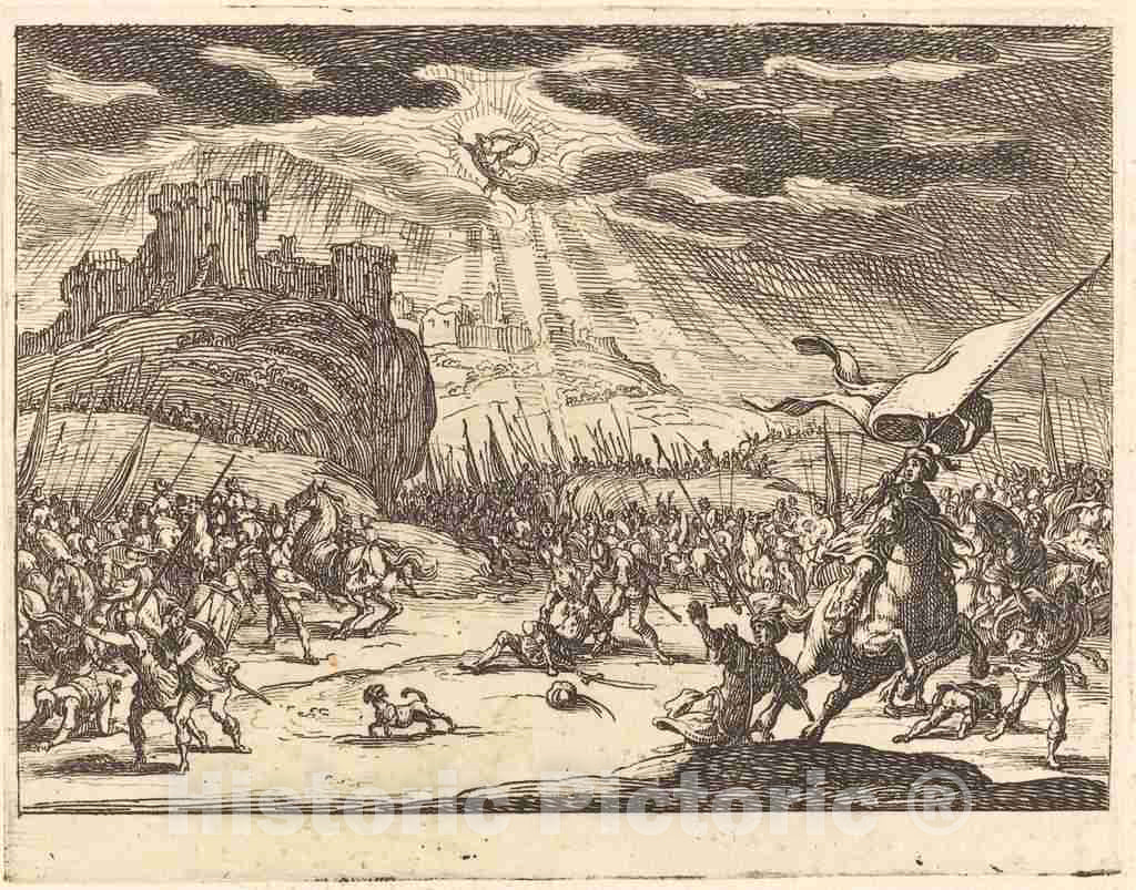 Art Print : Jacques Callot, Conversion of Paul, 1635 - Vintage Wall Art