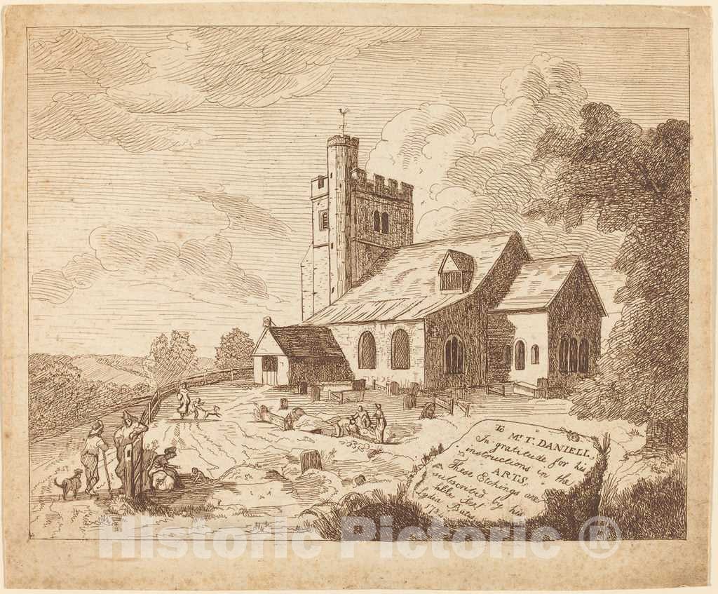Art Print : Lydia Bates, Title Page, 1784 - Vintage Wall Art