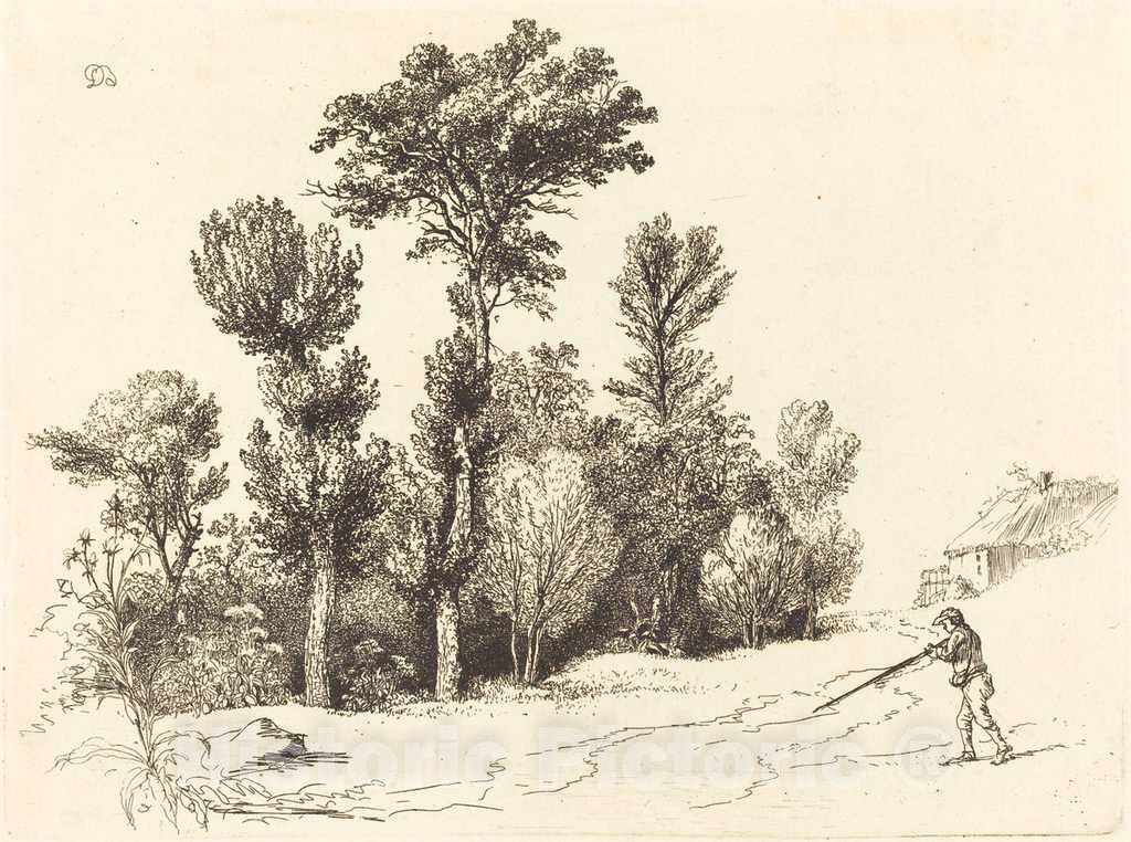 Art Print : Jacques de Boissieu, Petit Bosquet au Chasseur, 1772 - Vintage Wall Art