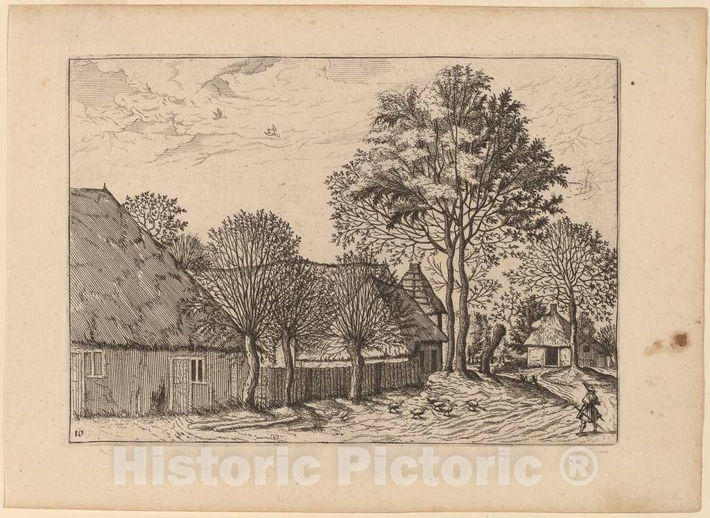 Art Print : Johannes and Lucas Van Doetechum, Farms, in or Before 1676 - Vintage Wall Art