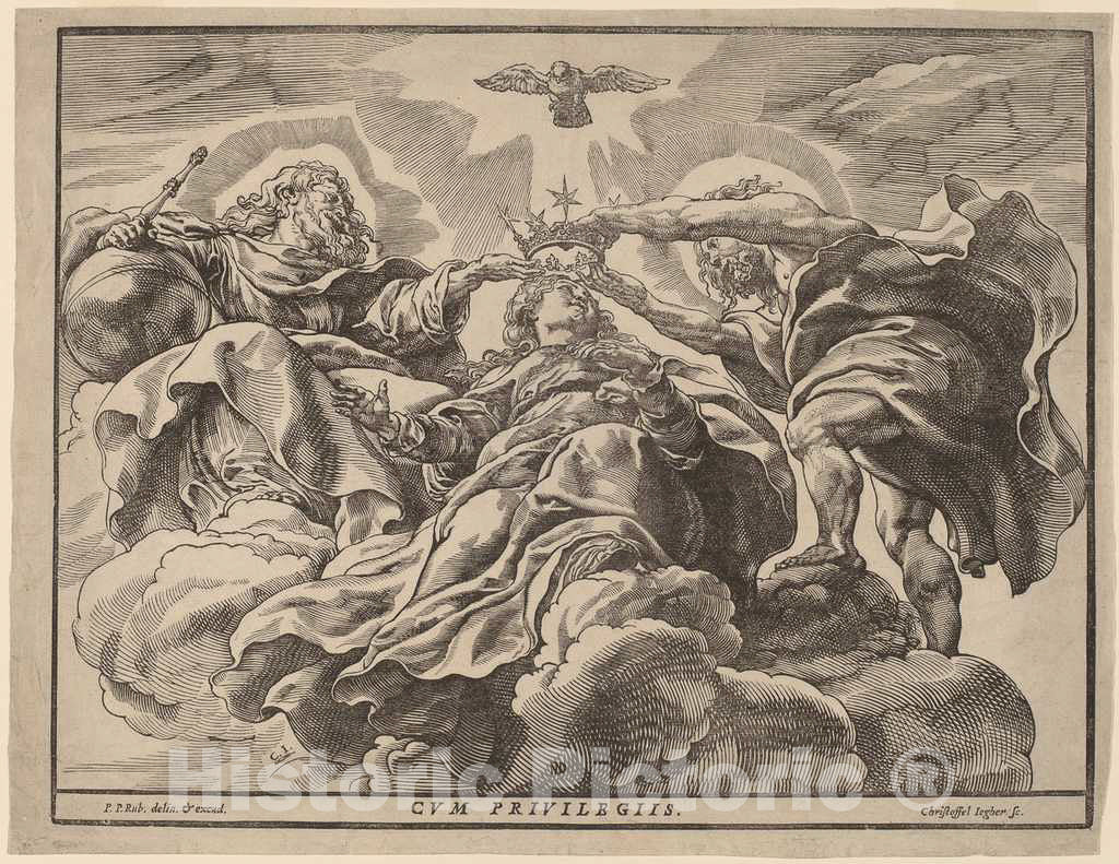 Art Print : Jegher After Rubens, Coronation of The Virgin - Vintage Wall Art