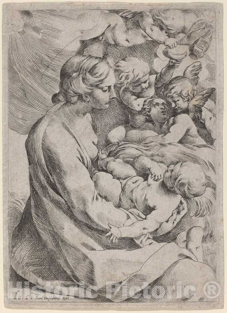 Art Print : Lodovico Carracci, Madonna and Child with Angels, c.1603 - Vintage Wall Art