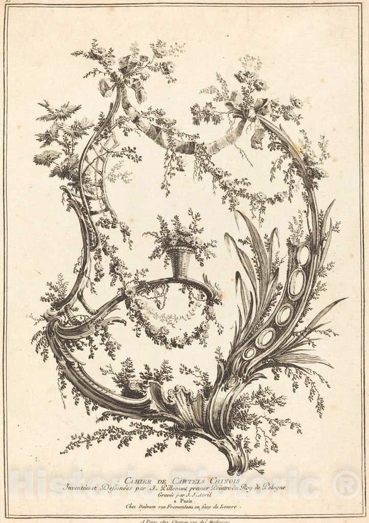 Art Print : Avril I After Pillement, Title Page - Vintage Wall Art