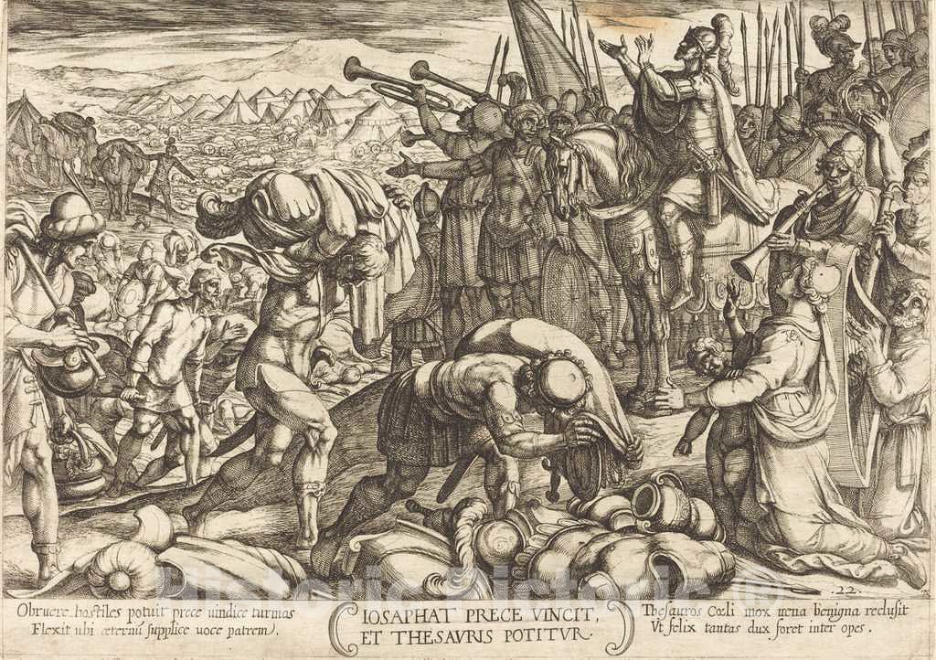 Art Print : Antonio Tempesta, Josaphat Thanking God for His Victory, 1613 - Vintage Wall Art