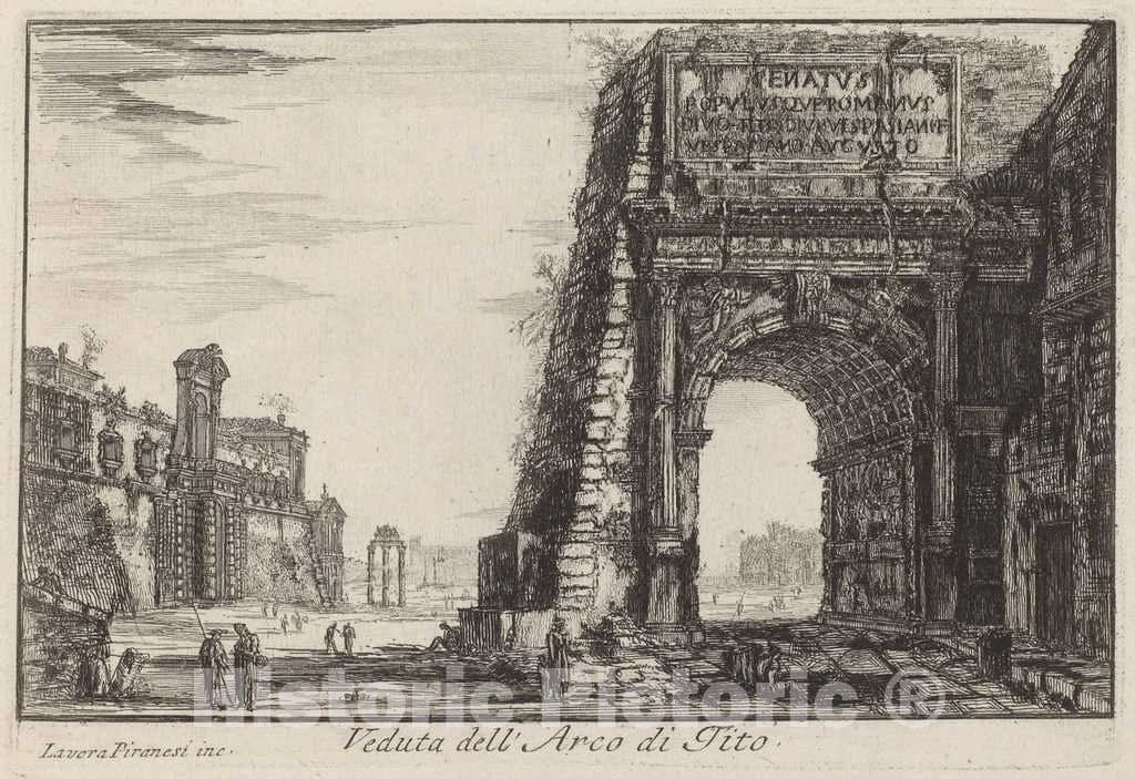 Art Print : Laura Piranesi After Battista Piranesi, The Arch of Titus - Vintage Wall Art