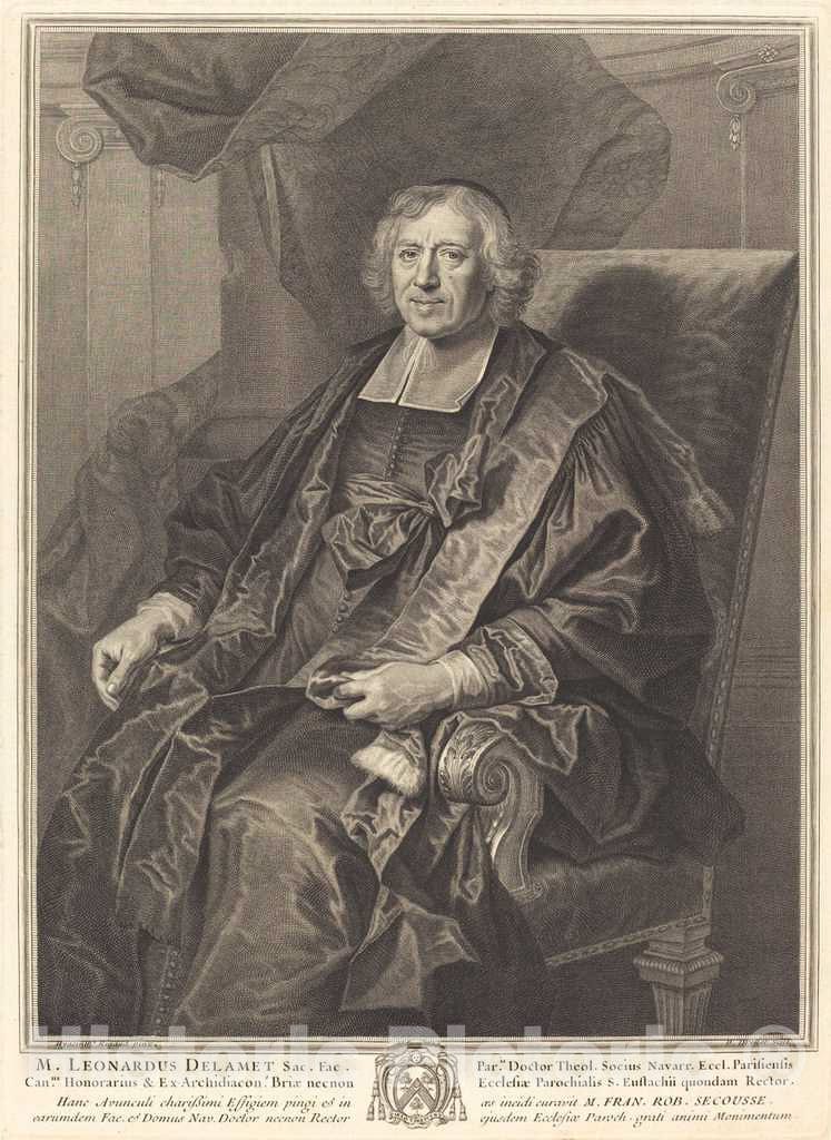 Art Print : Drevet After Hyacinthe Rigaud, Leonard de Lamet, c.1701 - Vintage Wall Art
