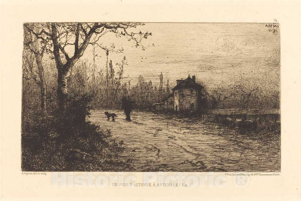 Art Print : Adolphe Appian, Un Jour d'automne a Artemare - Vintage Wall Art