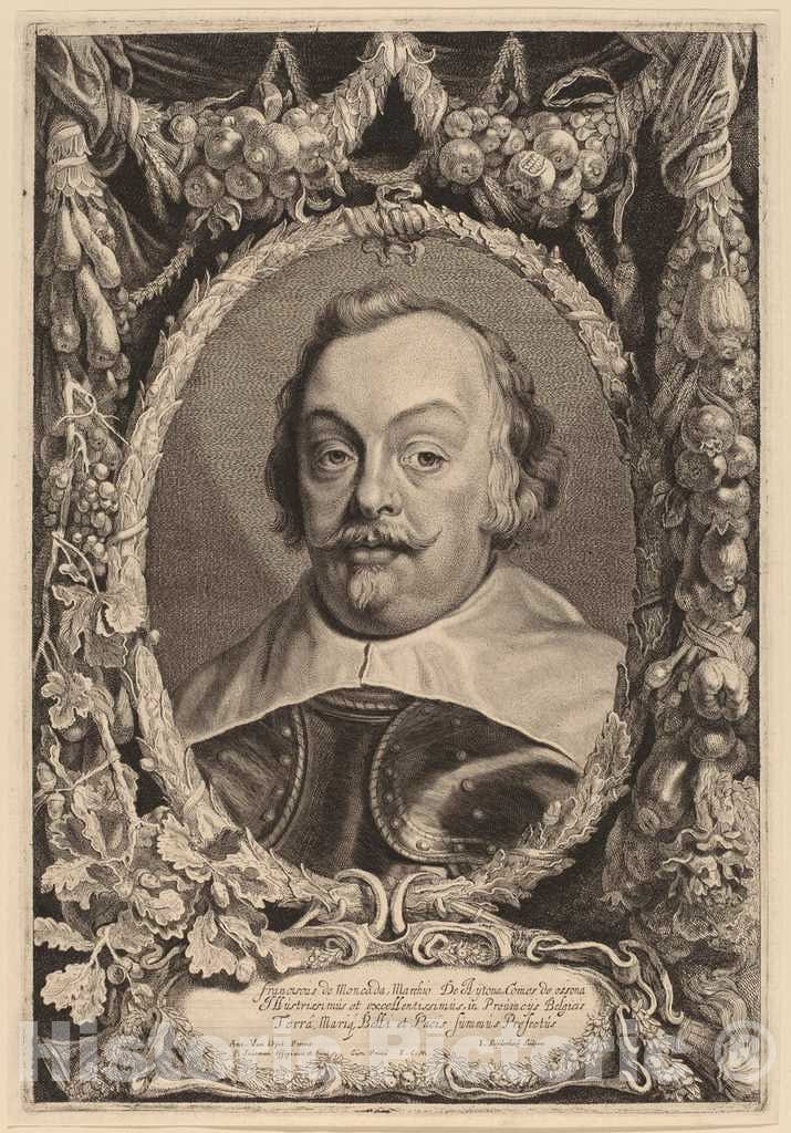 Art Print : Suyderhoff After Van Dyck, Franciscus de Moncada, 1650? - Vintage Wall Art