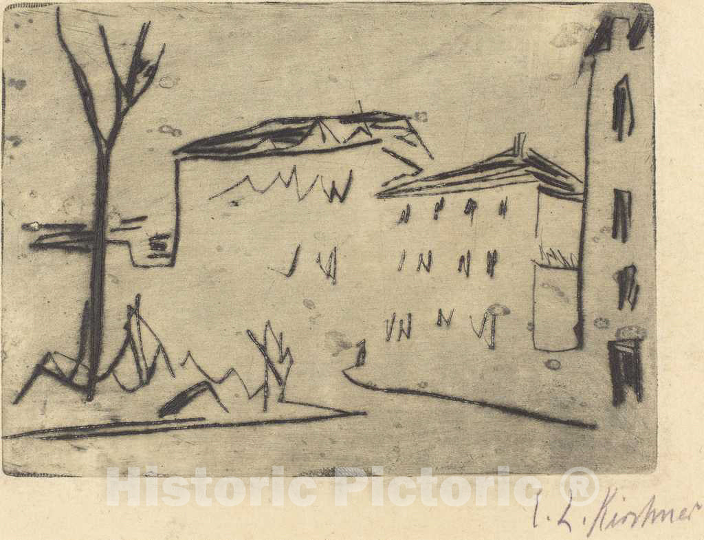 Art Print : Ernst Ludwig Kirchner, Street Corner in Dresden (Strassenecke Dresden), 1909 - Vintage Wall Art