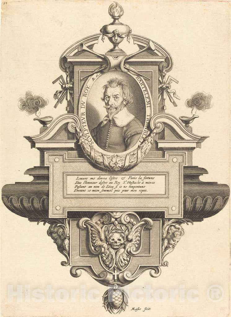 Art Print : Michel Lasne, Barthelemy Tremblay, 1639 - Vintage Wall Art
