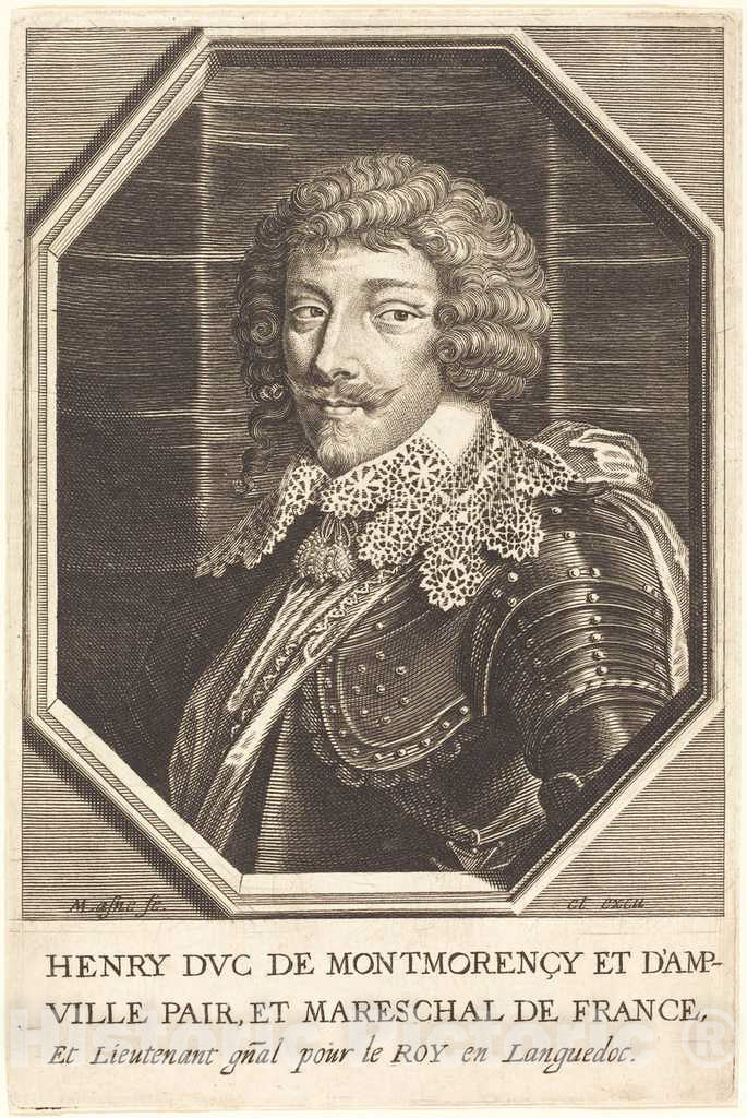 Art Print : Michel Lasne, Henry II, Duke of Montmorency - Vintage Wall Art