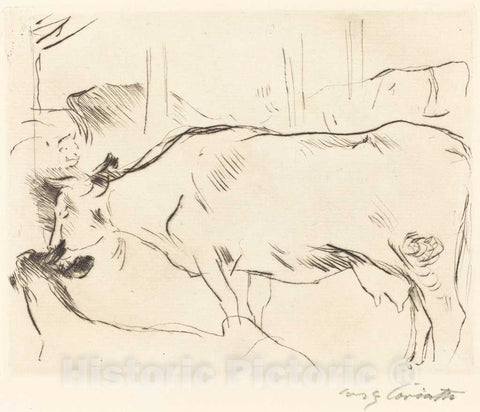 Art Print : Lovis Corinth, Cow Barn - II (Kuhstall II), 1914 - Vintage Wall Art