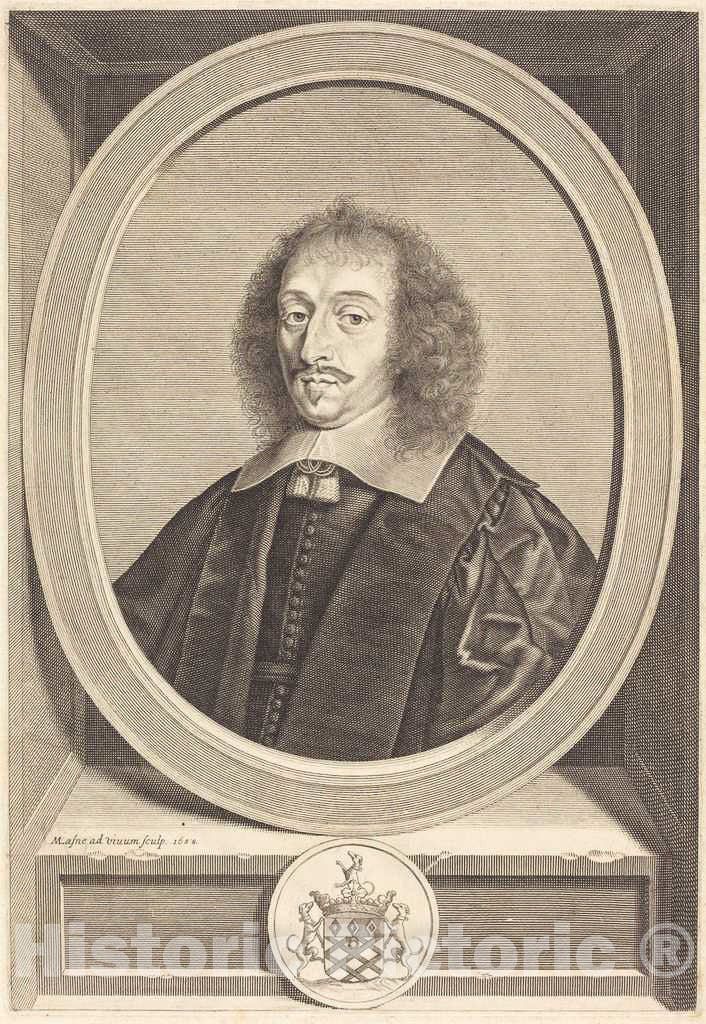 Art Print : Michel Lasne, N. Paget, 1658 - Vintage Wall Art