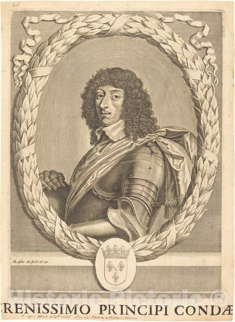 Art Print : Michel Lasne, Louis II de Bourbon - Vintage Wall Art