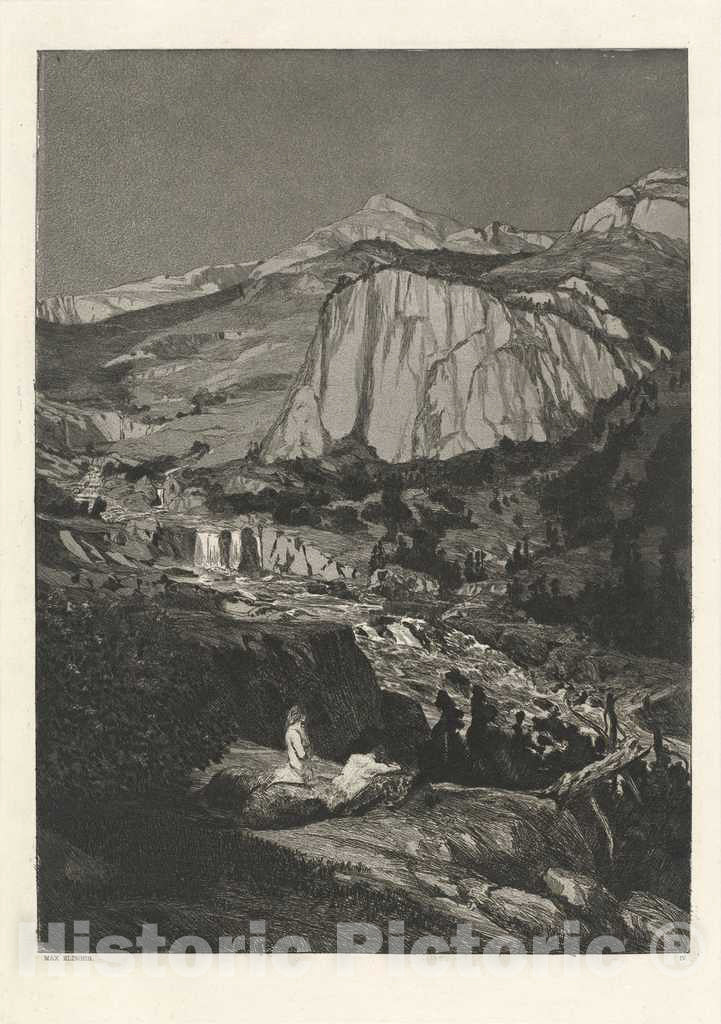 Art Print : Max Klinger, Moonlit Night (Mondnacht): pl. 4, 1881 - Vintage Wall Art