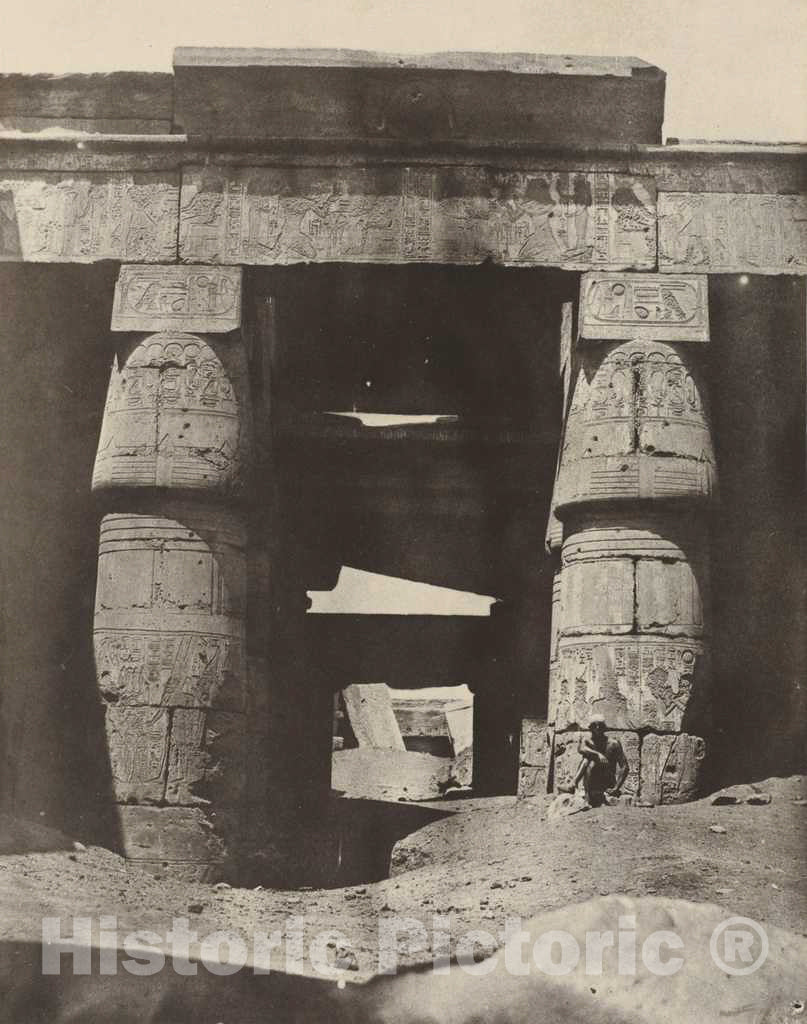 Art Print : Maxime Du Camp, Thebes: Karnak, Portique de Temple de Khons, 1850 - Vintage Wall Art