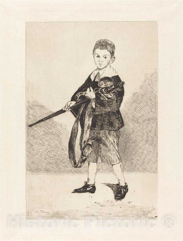 Art Print : Edouard Manet, Child with Sword, Turned to The Left (L'Enfant Ã  l'Ã©pÃ©e, tournÃ© Ã  Gauche), 1862 - Vintage Wall Art