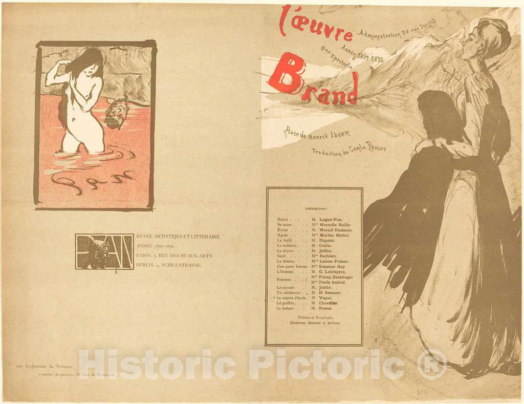 Art Print : Maxime Dethomas, Brand, 1895 - Vintage Wall Art