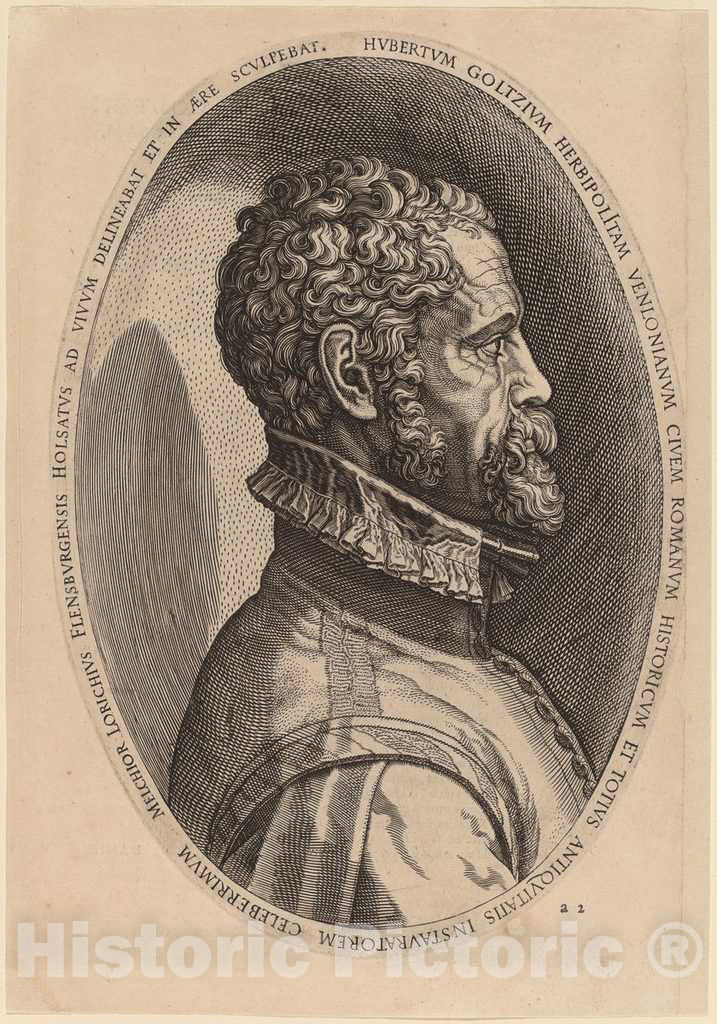 Art Print : Melchior Lorch, Hubert Goltzius, 1574 - Vintage Wall Art