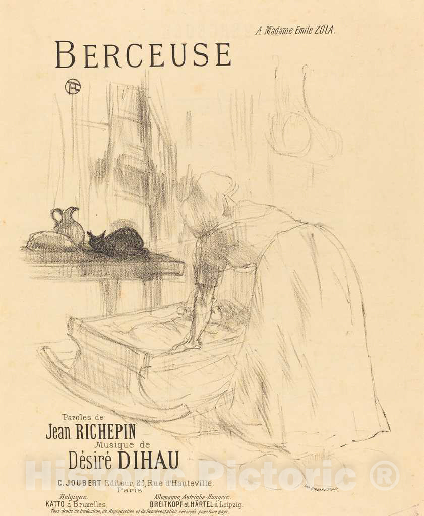 Art Print : Henri de Toulouse-Lautrec, La Berceuse, 1895-1896 - Vintage Wall Art