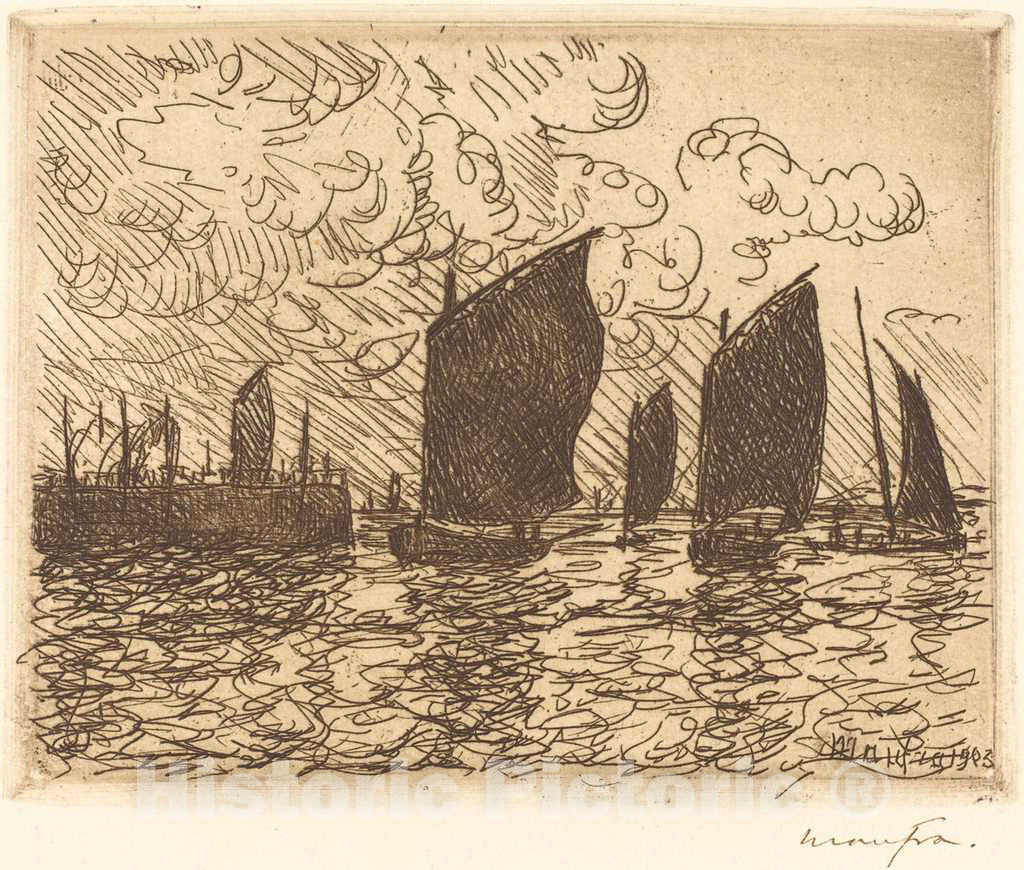 Art Print : Maxime Maufra, Return of The Boats, 1903 - Vintage Wall Art