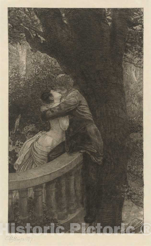 Art Print : Max Klinger, in The Park (Im Park): pl.4, 1878 - Vintage Wall Art