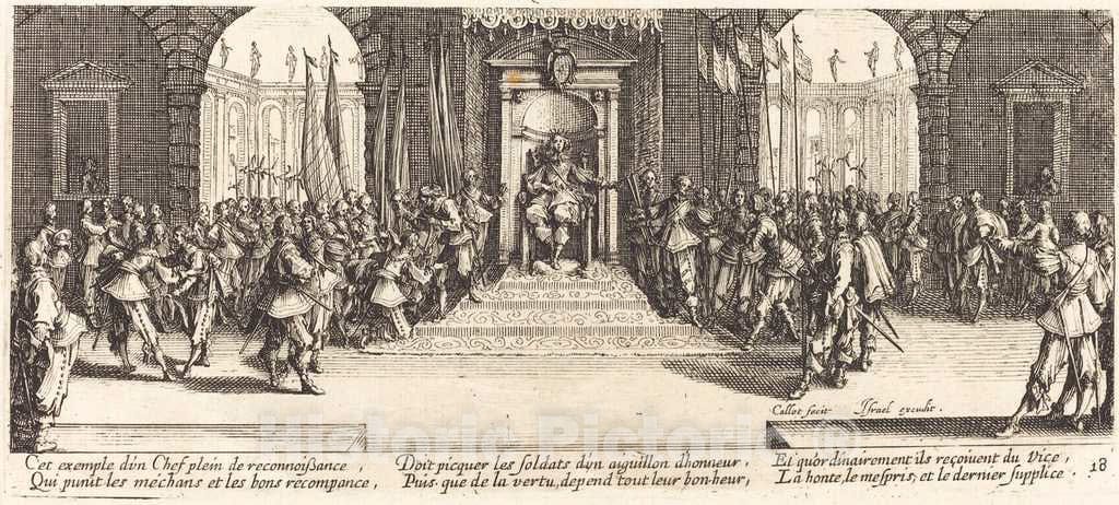 Art Print : Jacques Callot, Distribution of Rewards, c. 1633 - Vintage Wall Art