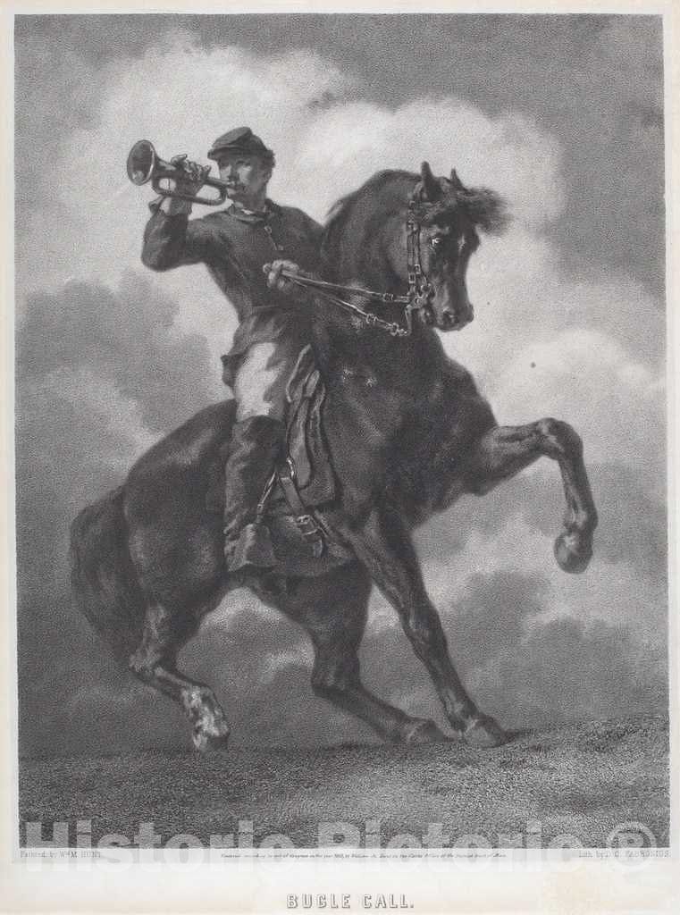 Art Print : Dominique C. Fabronius, Bugle Call, c. 1863 - Vintage Wall Art