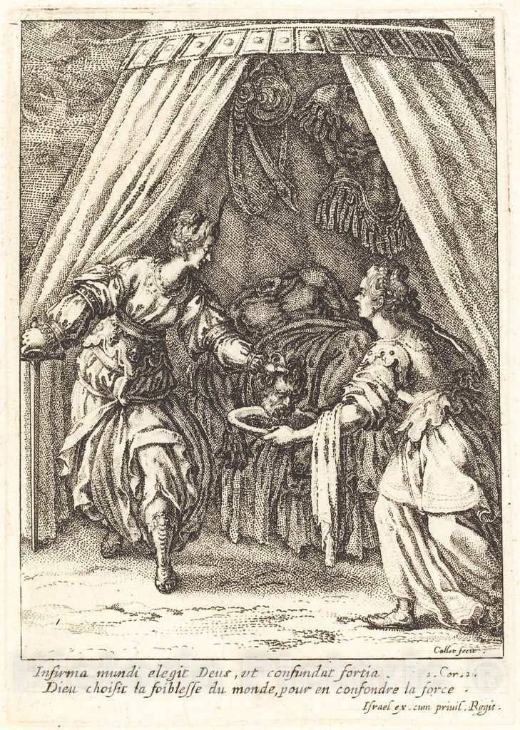 Art Print : Jacques Callot, Judith with The Head of Holofernes - Vintage Wall Art