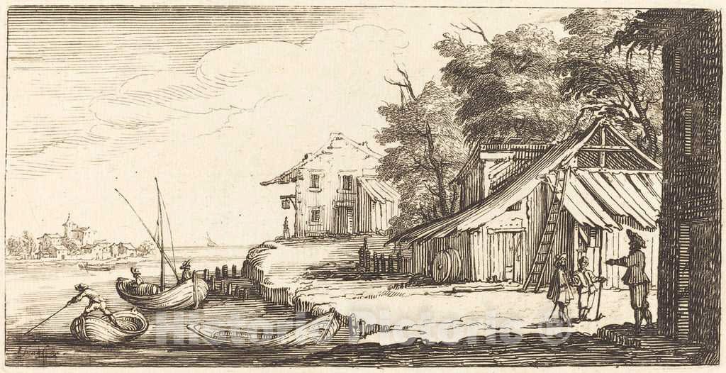 Art Print : Jacques Callot, River Bank, 1635 or After - Vintage Wall Art
