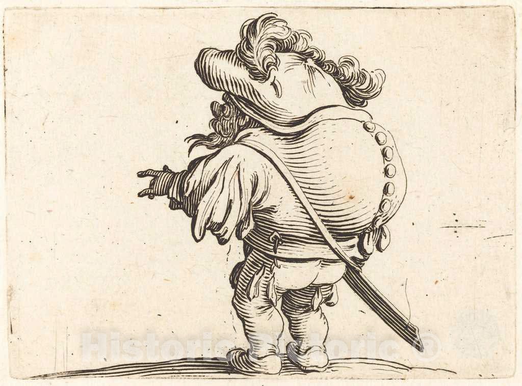 Art Print : Jacques Callot, The Hunchback with The Feathered Cap, c. 1622 - Vintage Wall Art