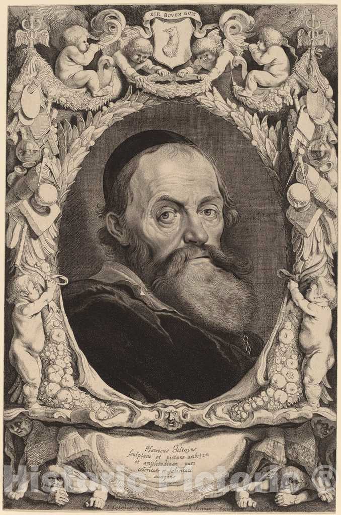 Art Print : Suyderhoff After Soutman, Hendrick Goltzius, 1649 - Vintage Wall Art