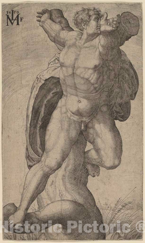 Art Print : Melchior Lorch, The Crucified Man, 1550 - Vintage Wall Art
