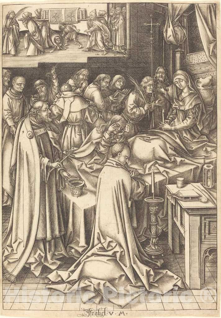 Art Print : Meckenem After Hans Holbein The Elder, The Death of The Virgin, c.1495 - Vintage Wall Art